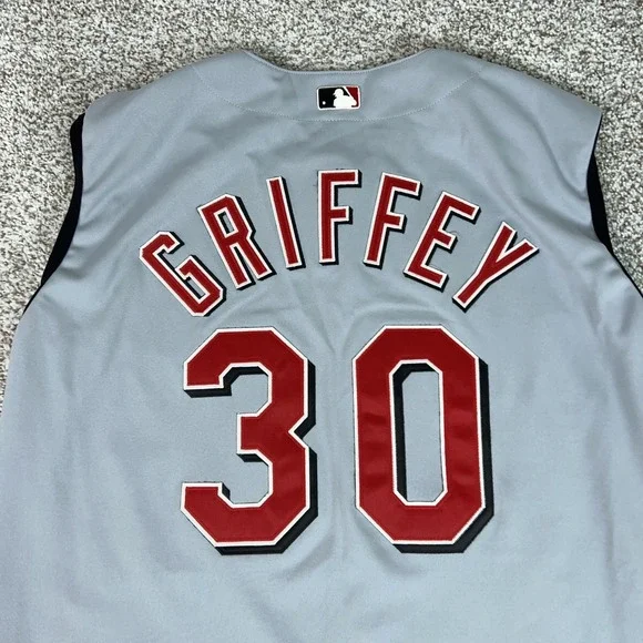 Vintage Cincinnati Reds Jersey Men 52 Sleeveless Russell Ken Griffey Jr Baseball - Picture 6 of 9